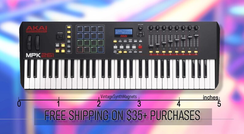 Teclas Akai MPC 61 Live 2 retro MPK Advance Miniak sintetizador controlador MIDI sintetizador imán de refrigerador MPK261