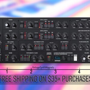 Imán para refrigerador del sintetizador Elka Synthex EK-22 Rhapsody Black Corp Xerxes 2