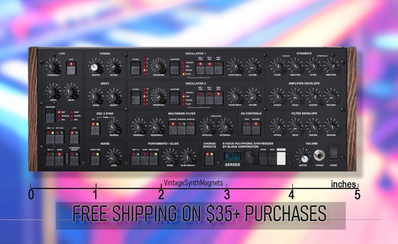 Imán para refrigerador del sintetizador Elka Synthex EK-22 Rhapsody Black Corp Xerxes 2