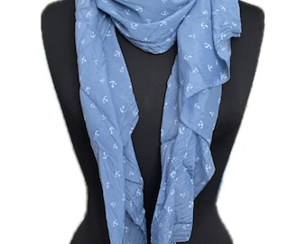 Katoenen zijden sjaals - Anchor in 12 kleuren