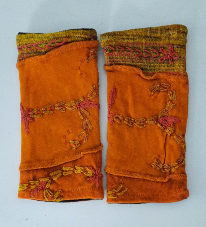 Patchwork cuffs lined 8 variants 1/2 Orange