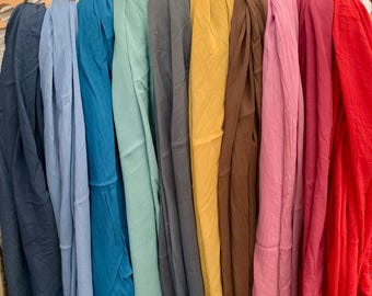 Cotton-silk scarves - solid colors, 18 colors