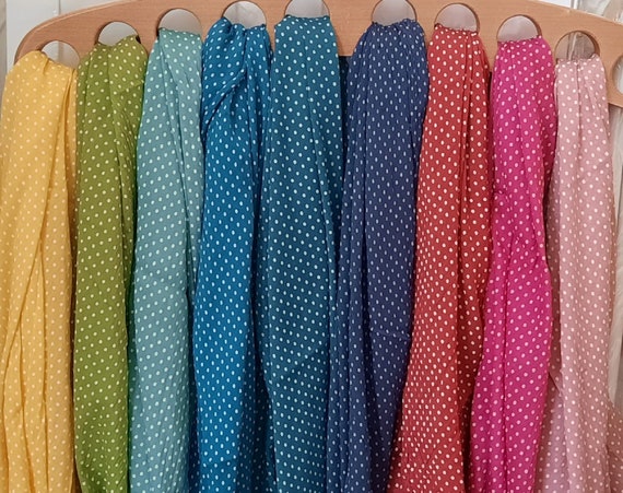 Baumwollseiden Tücher kleine Punkte (11 Farben)