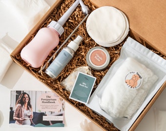 Cadeau de maman enceinte | Forfait de soins pour nouvelles mamans | Kit de soins post-partum | Panier-cadeau Nouvelle Maman | Coffret cadeau de grossesse | Artisanal, Végétalien + Bio