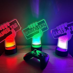Personalized LED Gamer Tag Light, Custom Twitch Sign With Your Name or Gamer Tag, Twitch, Youtube Channel, Vlogger Gifts, Game Room Decor
