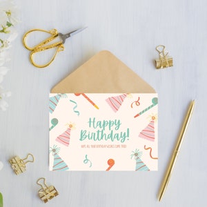 Printable Birthday Card, Digital Birthday Card, Digital Download, Printable Card