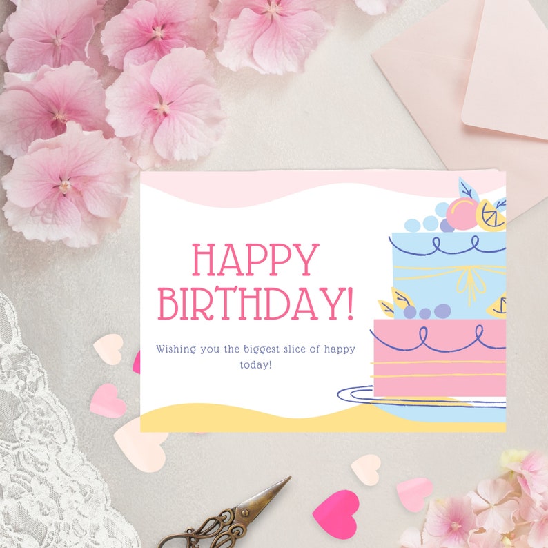 Printable Birthday Card, Digital Download, Digital Birthday Card