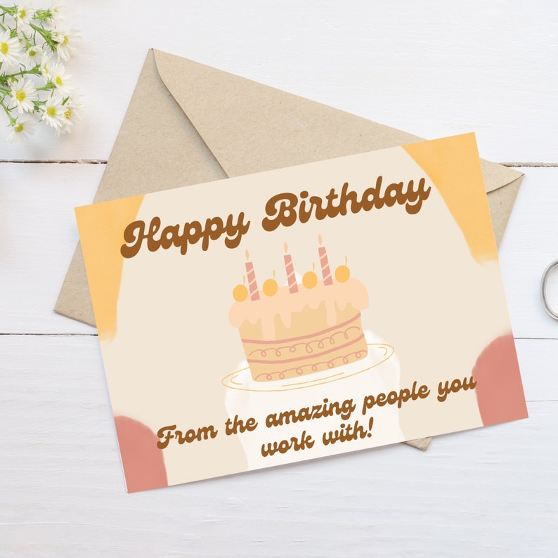 Printable Birthday Card for Coworker, Digital Birthday Card for Co(02)