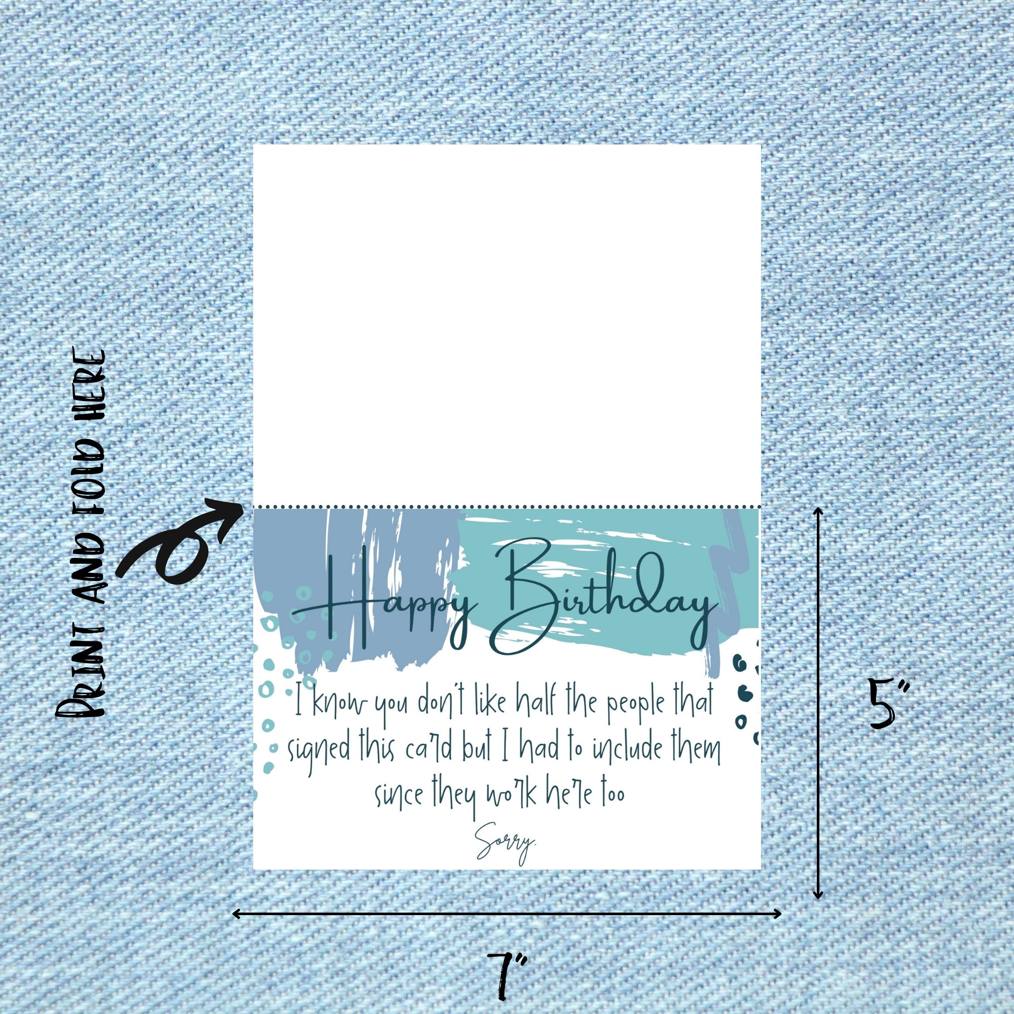 Printable Birthday Day for Coworker, Digital Download, Printable Card ...