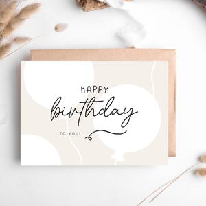 Printable Modern Birthday Card