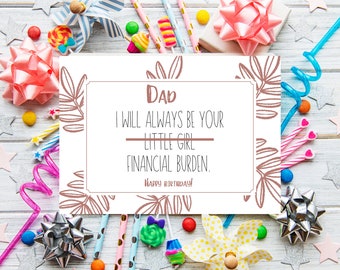 Birthday Card for Dad, Digital Card, Printable Card