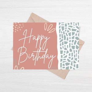 Printable Birthday Card, Digital Download, Digital Print, Printable Card