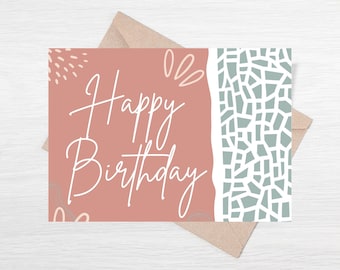 Printable Birthday Card, Digital Download, Digital Print, Printable Card