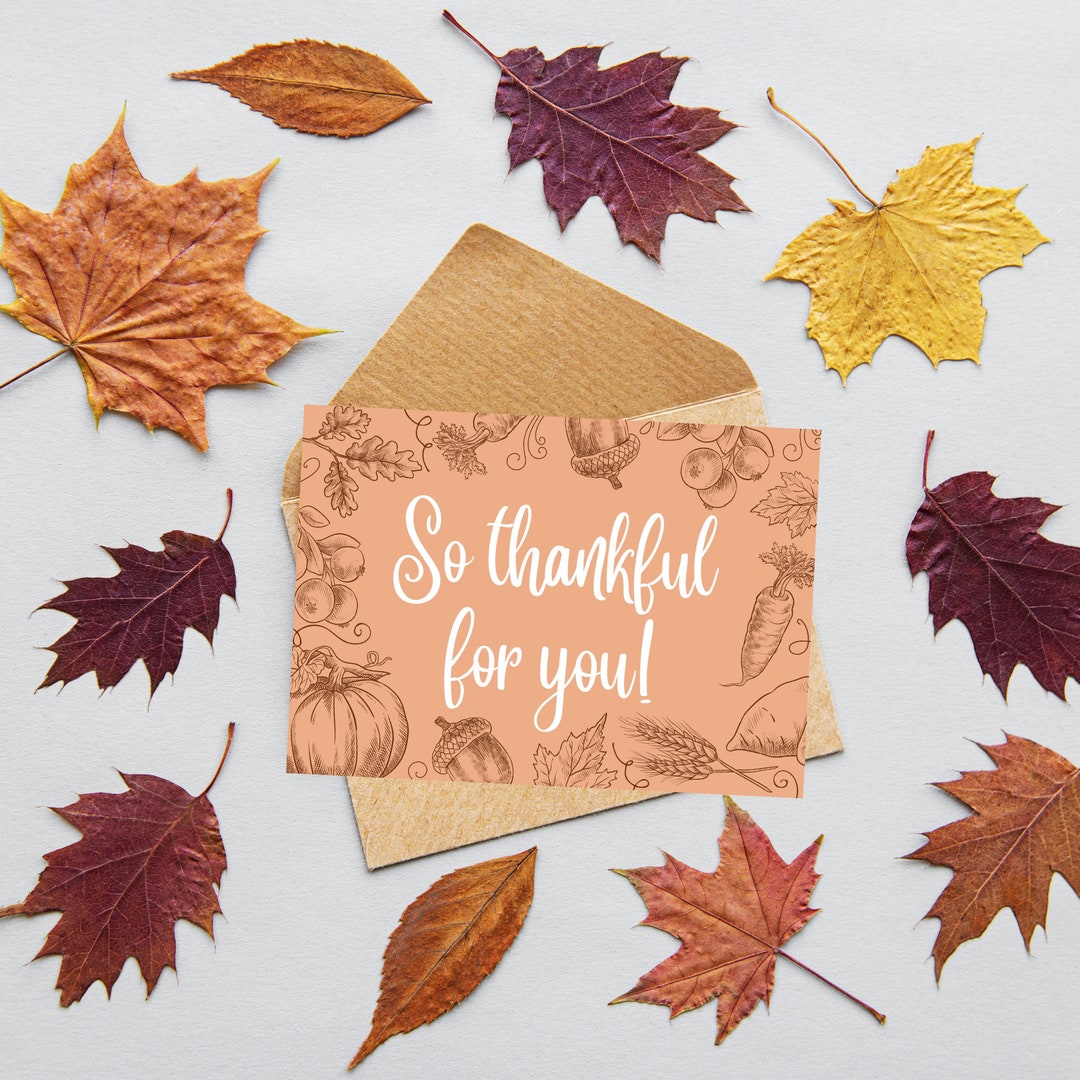 Fall Thank You Card, Printable Thanksgiving Card (digital Download) - Etsy