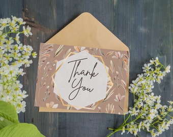 Floral Printable Thank You Card (digital Download) - Etsy