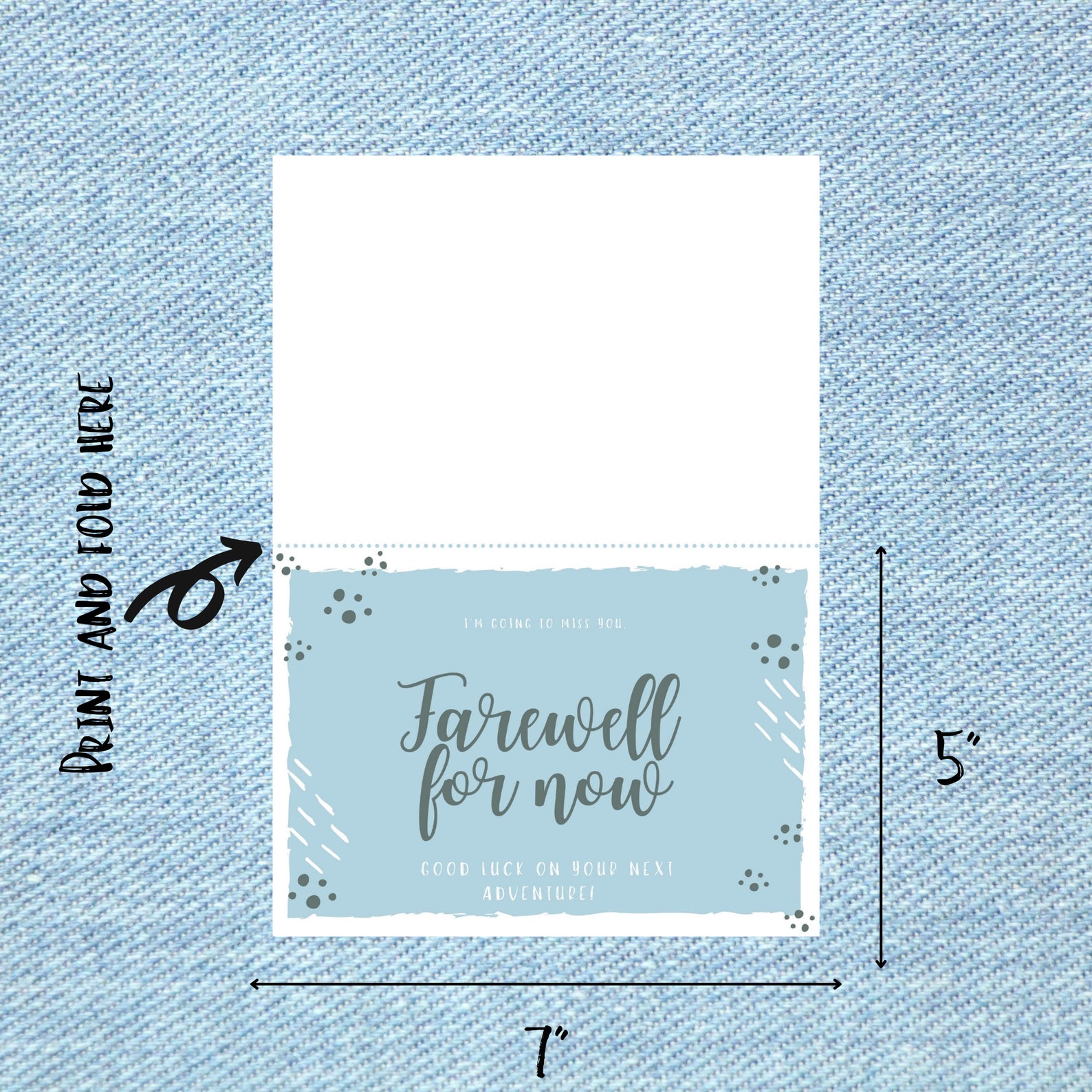 Printable Farewell Card, Printable Card, Digital Download, Digital