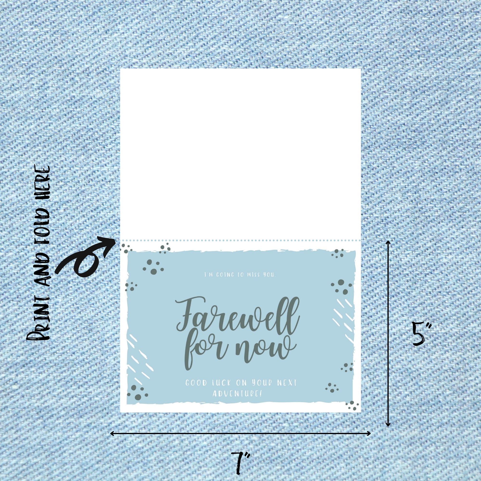 Sample Outgoing Card Printable Farewell Card, Printable Card, Digital Download, Digital ...