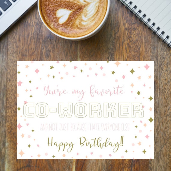 Birthday Card for Co-Worker Printable Card Digital Download | Etsy