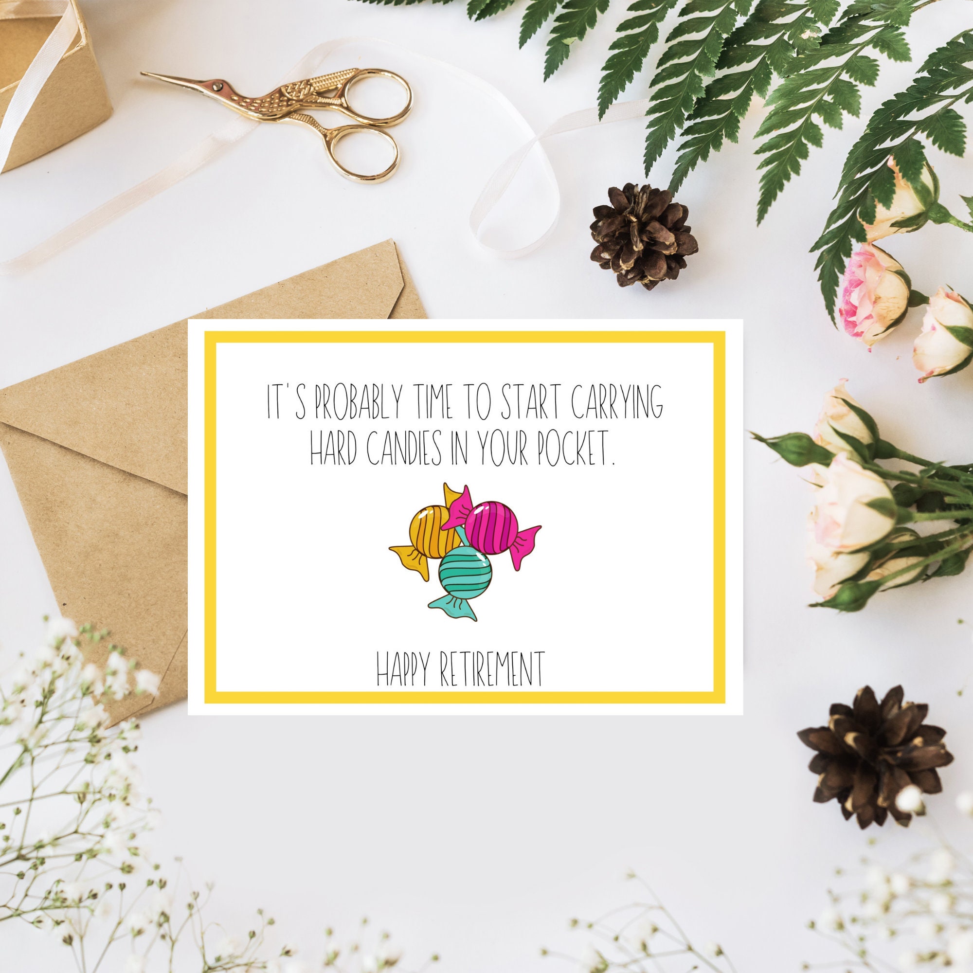 Printable Retirement Card Digital Download Printable Card