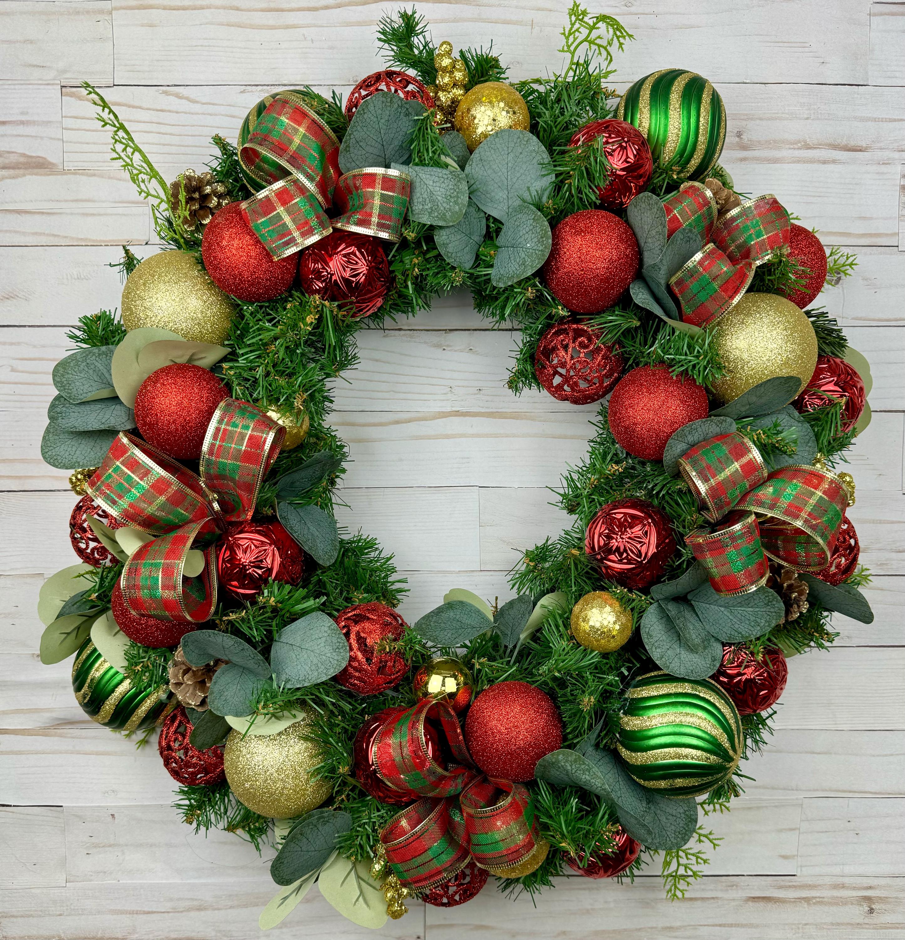 Christmas Wreath Elegant Christmas Wreath Christmas Ball Wreath Etsy