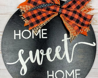 Fall Door Sign, Home Sweet Home Sign, Fall Farmhouse Hanger