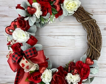 Valentines Wreath, Valentines Day Wreath, Valentines Heart Wreath