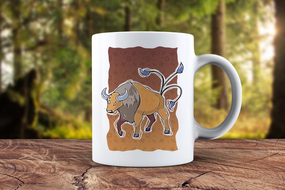 Tauros Coffee Mug 11oz 330ml Pokemon Evolutions Cup Etsy
