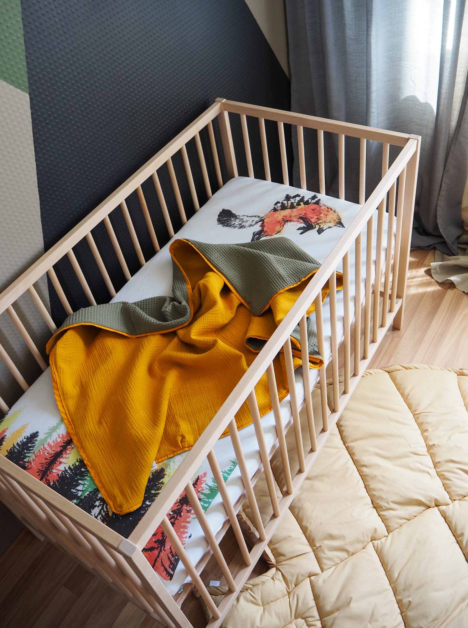 Olive Green Baby Crib Bedding Autumn Forest Crib Bedding Etsy