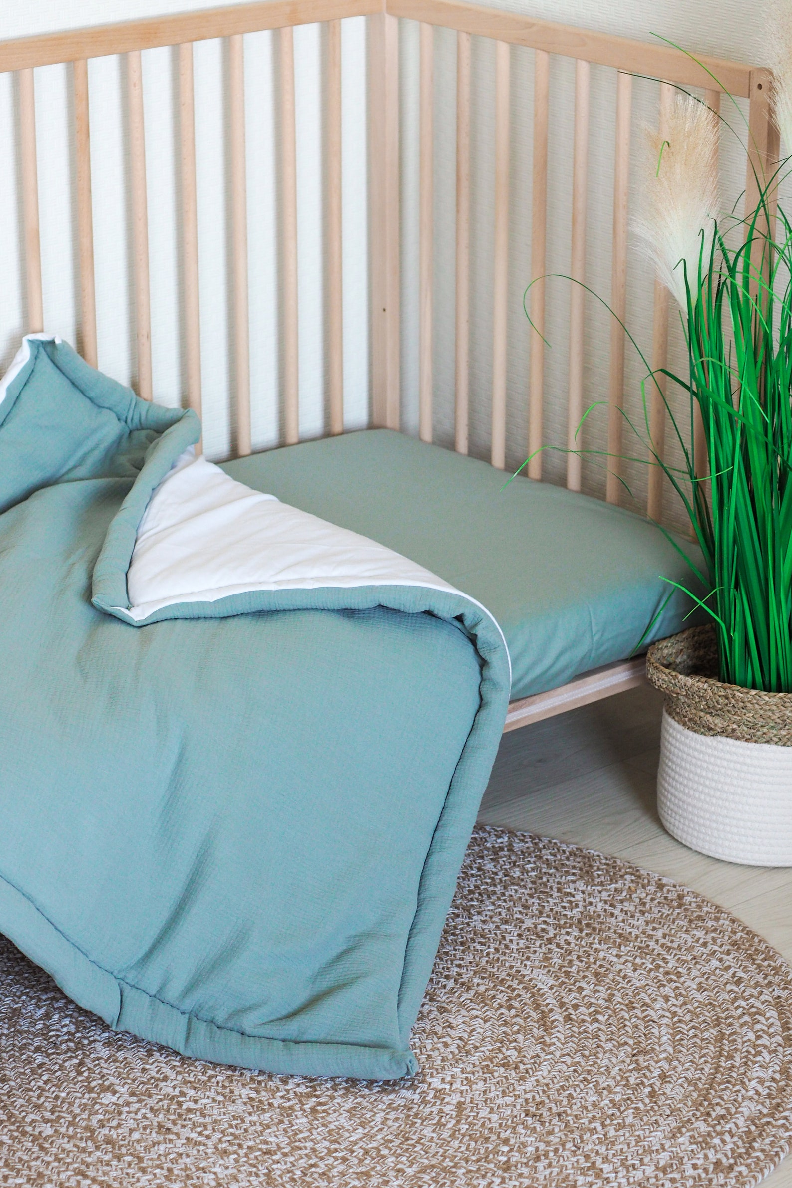 Sage Green Baby Crib Bedding Set With Animal Print Baby Sage Etsy