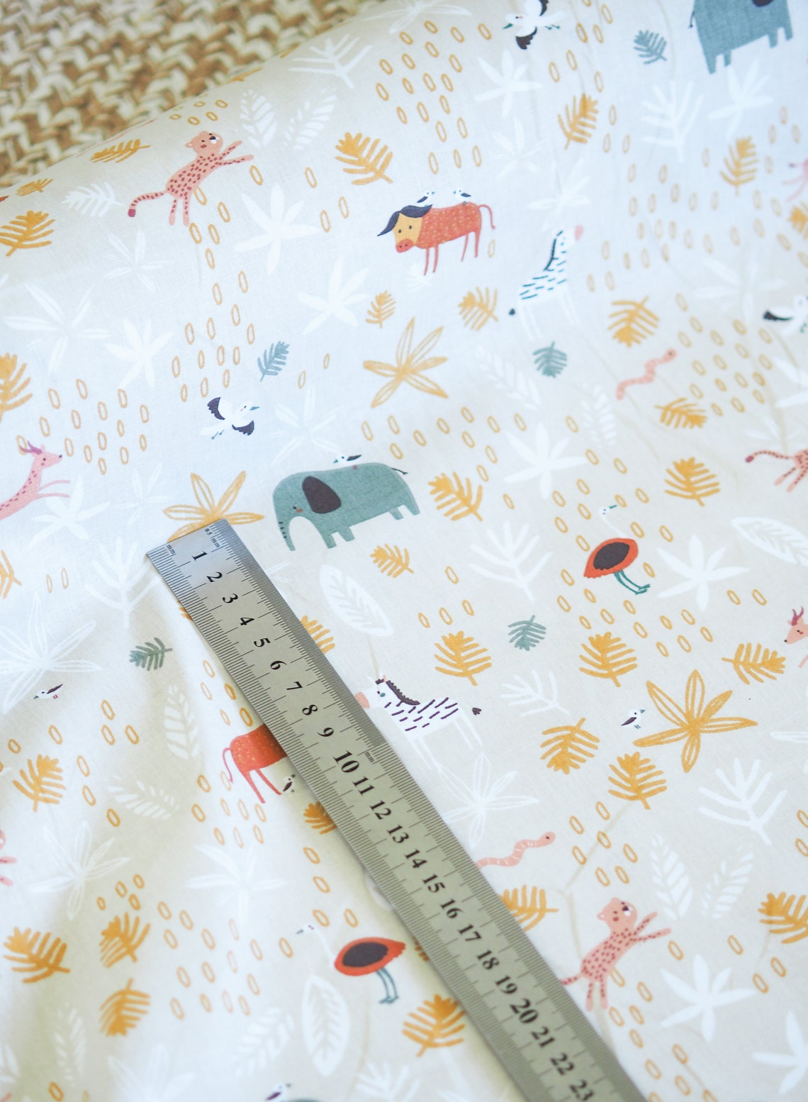 Safari Animal Fabric Baby Jungle Cotton Fabric Quilting Etsy