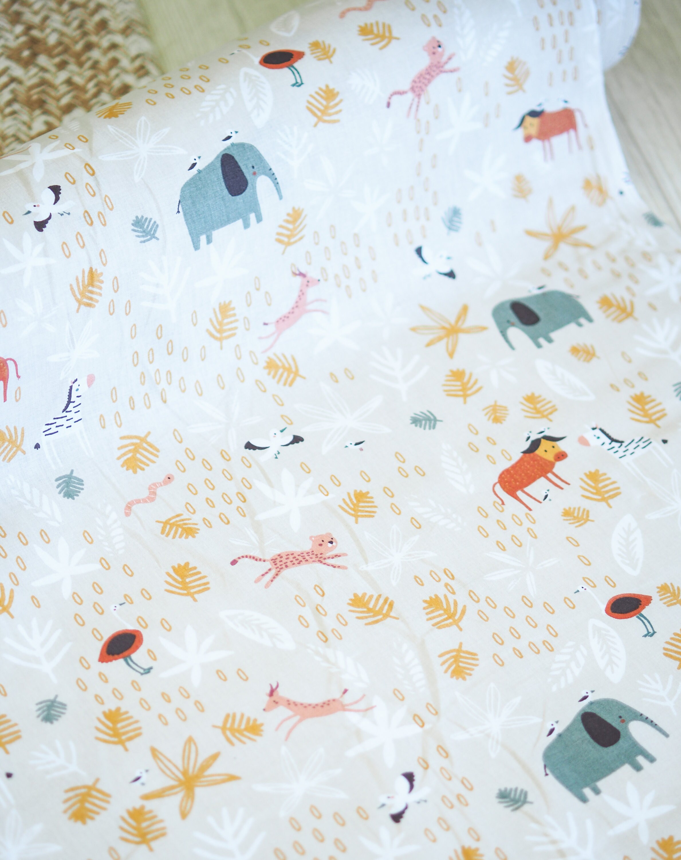Safari Animal Fabric Baby Jungle Cotton Fabric Quilting Etsy