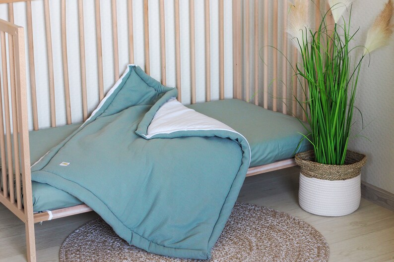 Sage Green Baby Crib Bedding Set With Animal Print Baby Sage Etsy