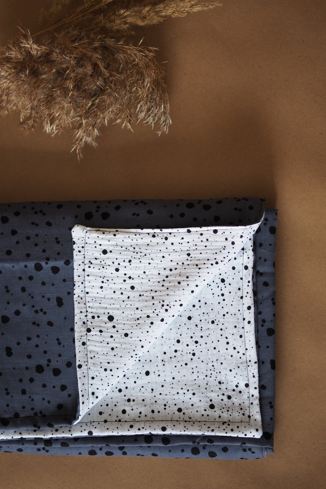 Baby double muslin blue swaddle blanket White muslin baby Etsy