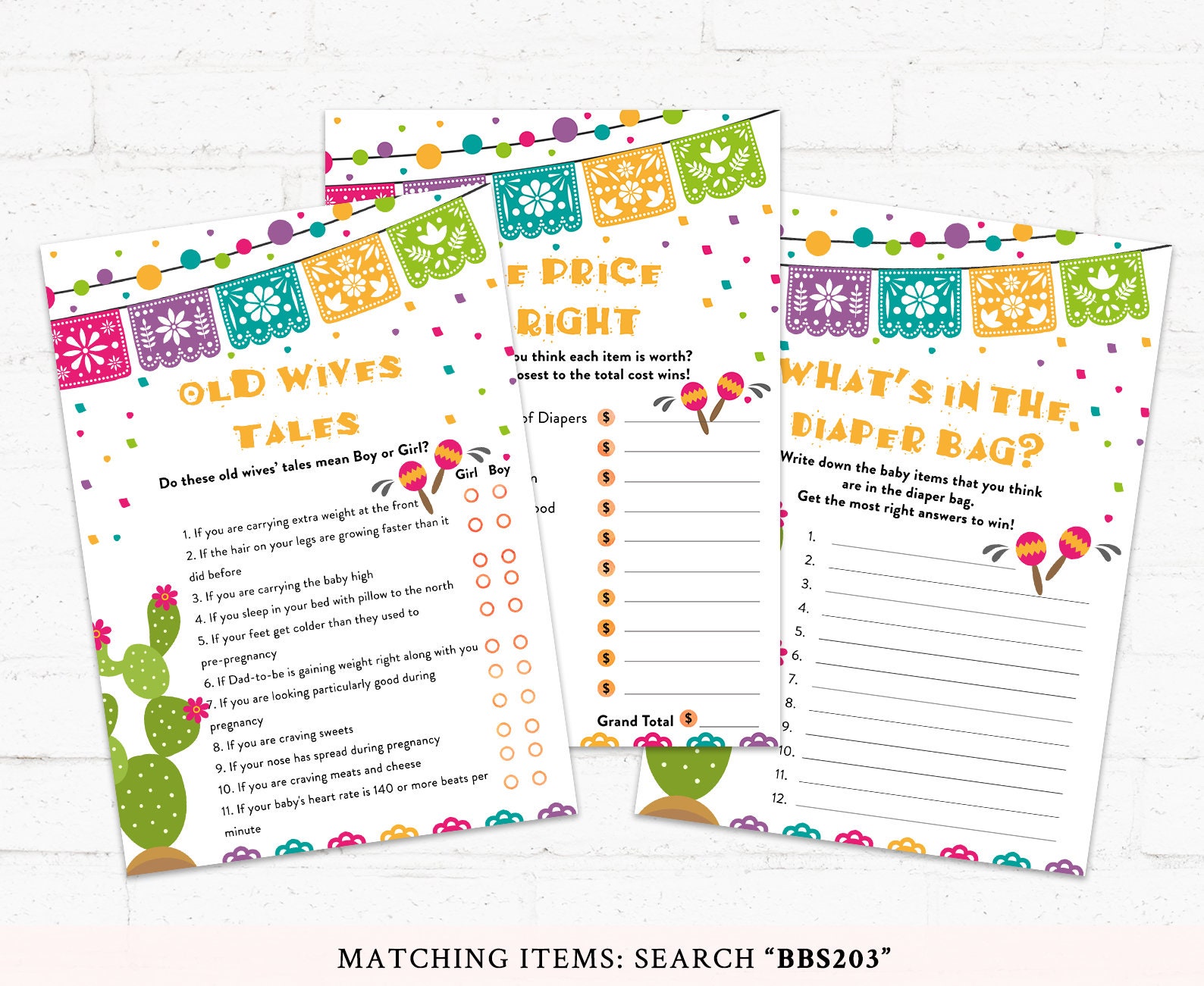 Fiesta Baby Shower Games Mexican Baby Shower Activities Etsy