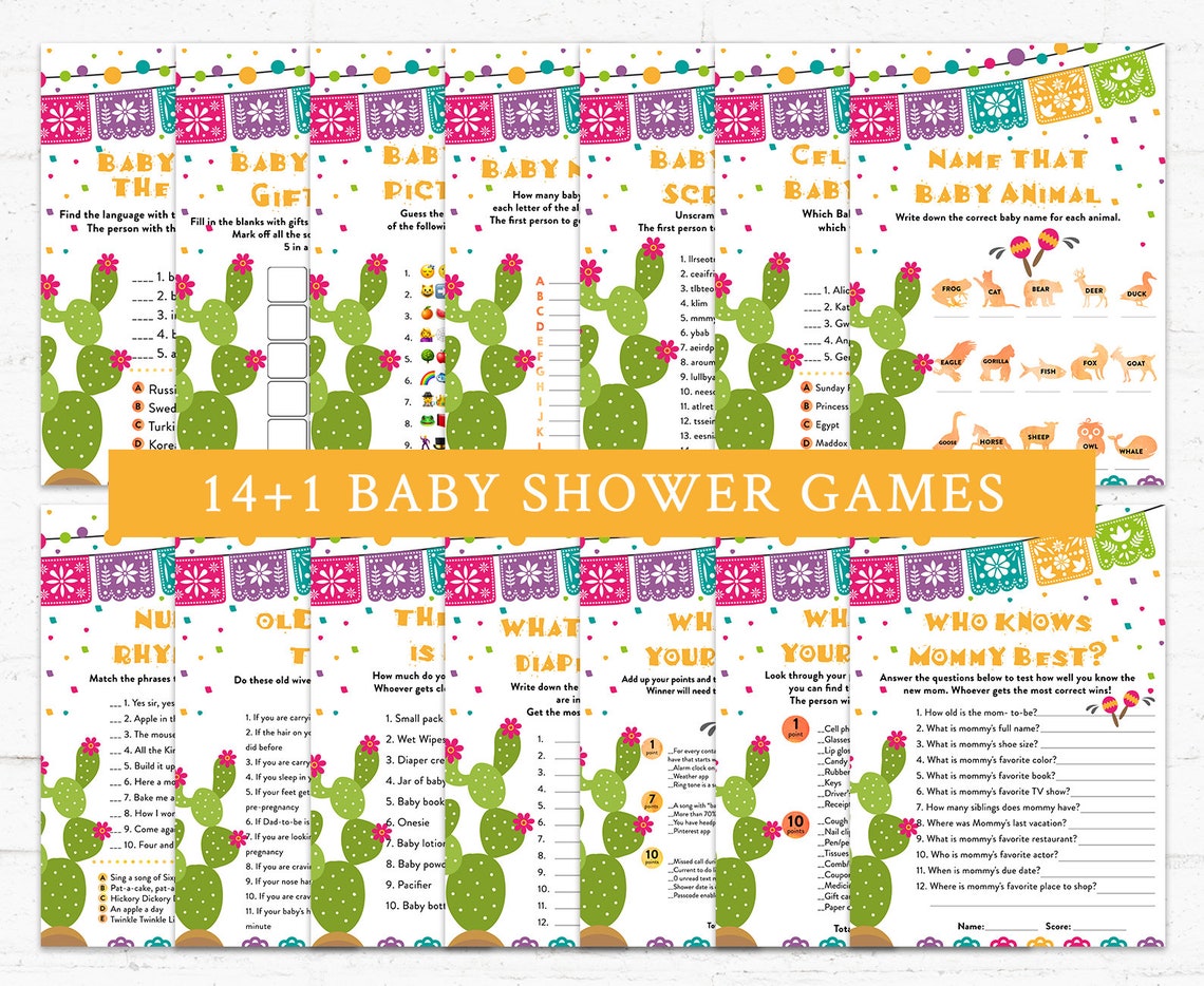 Fiesta Baby Shower Games Mexican Baby Shower Activities Etsy