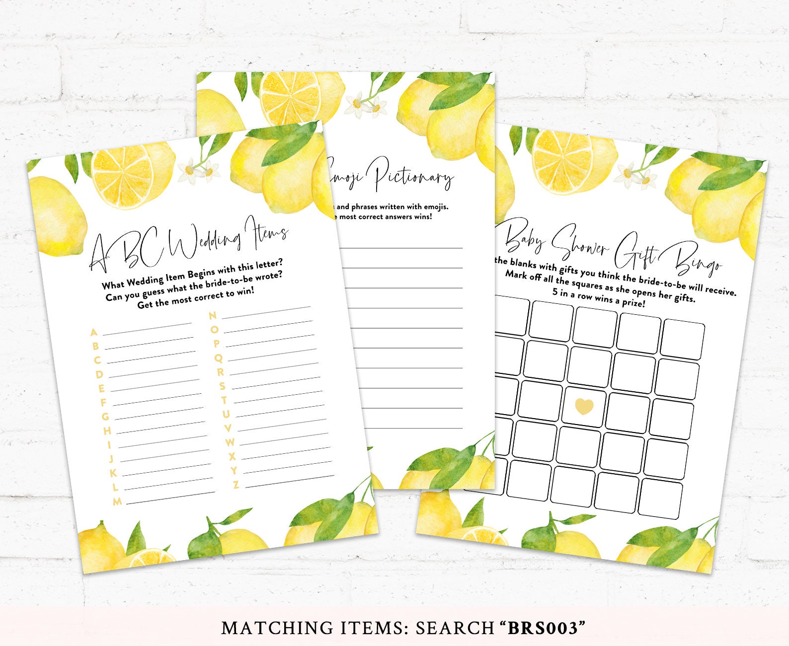Lemon Bridal Shower Games Main Squeeze Bridal Shower Game Etsy