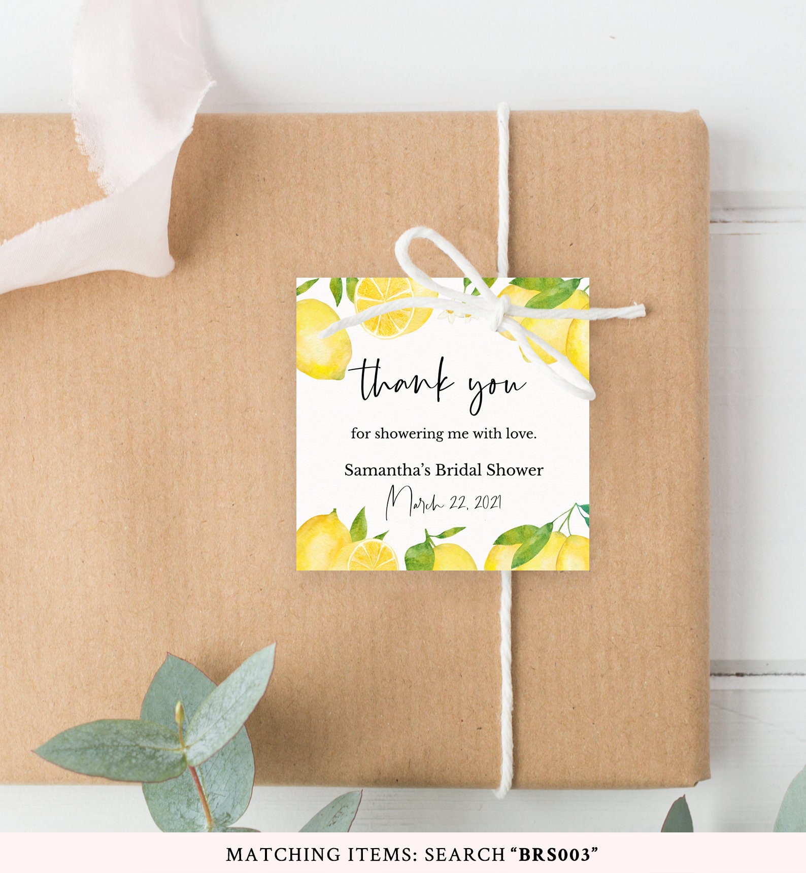 Editable Lemon Favor Tag Bridal Shower Thank You Tag Lemon Etsy