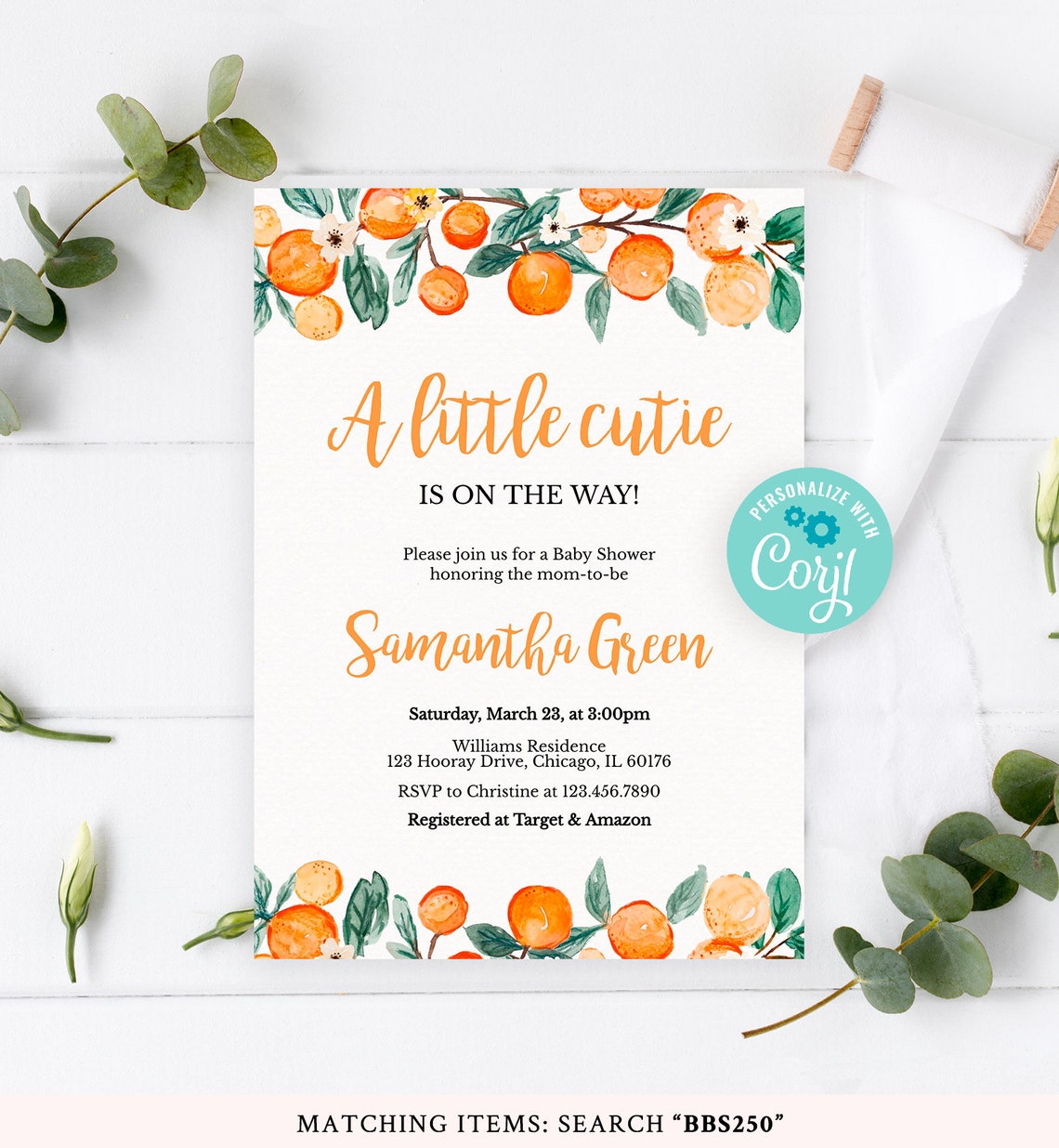 Editable Little Cutie Baby Shower Invitation Little Cutie is Etsy