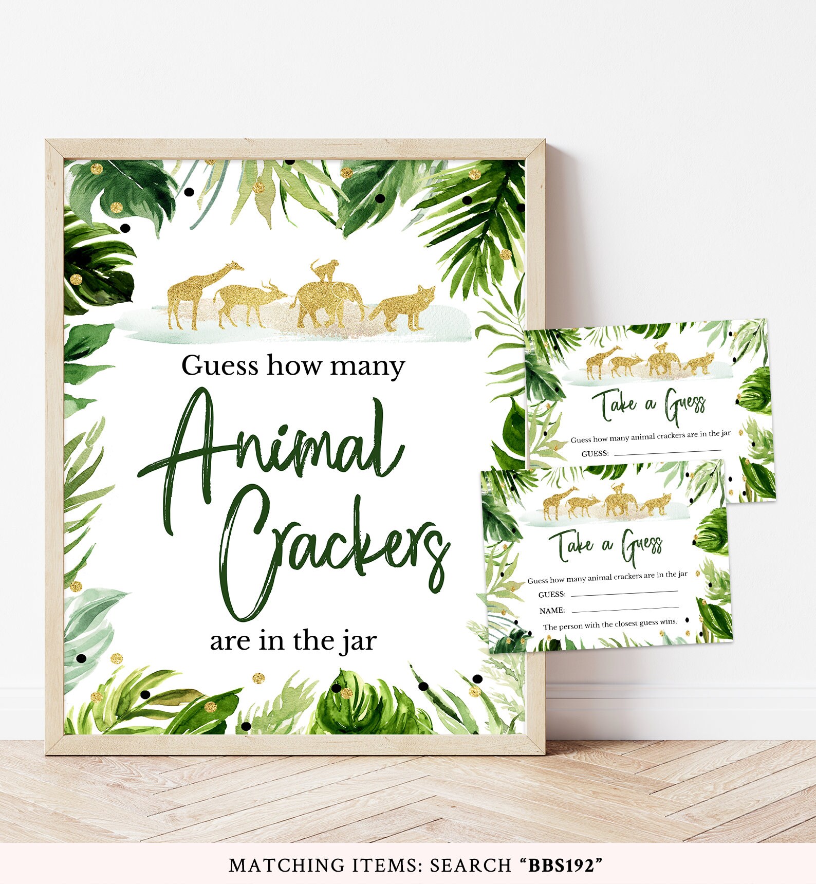 Guess How Many Animal Crackers are in the Jar Game Safari Baby Etsy