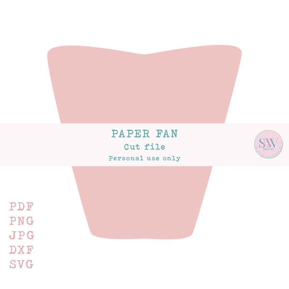 Digital Cut File SVG File Paper Fan Template Paper File Etsy