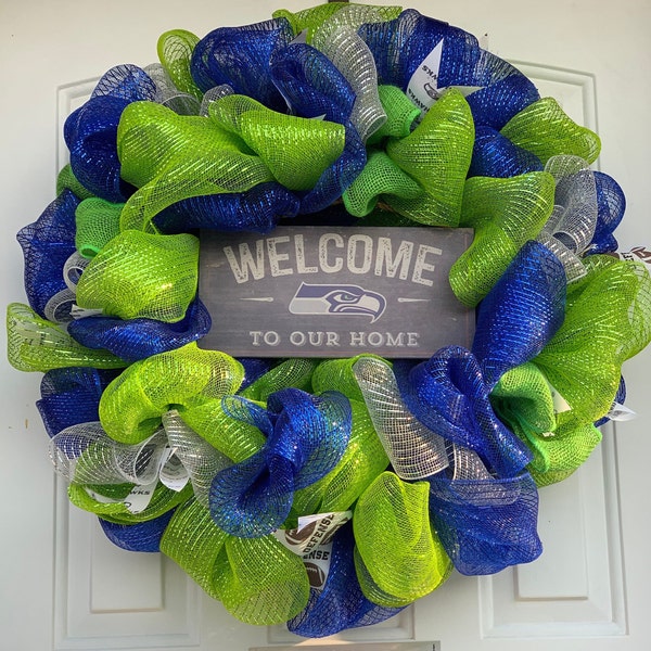 Seahawks Door Wreath Etsy
