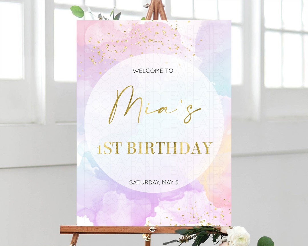 Pastel Sign Pastel Watercolor Board Splash Rainbow