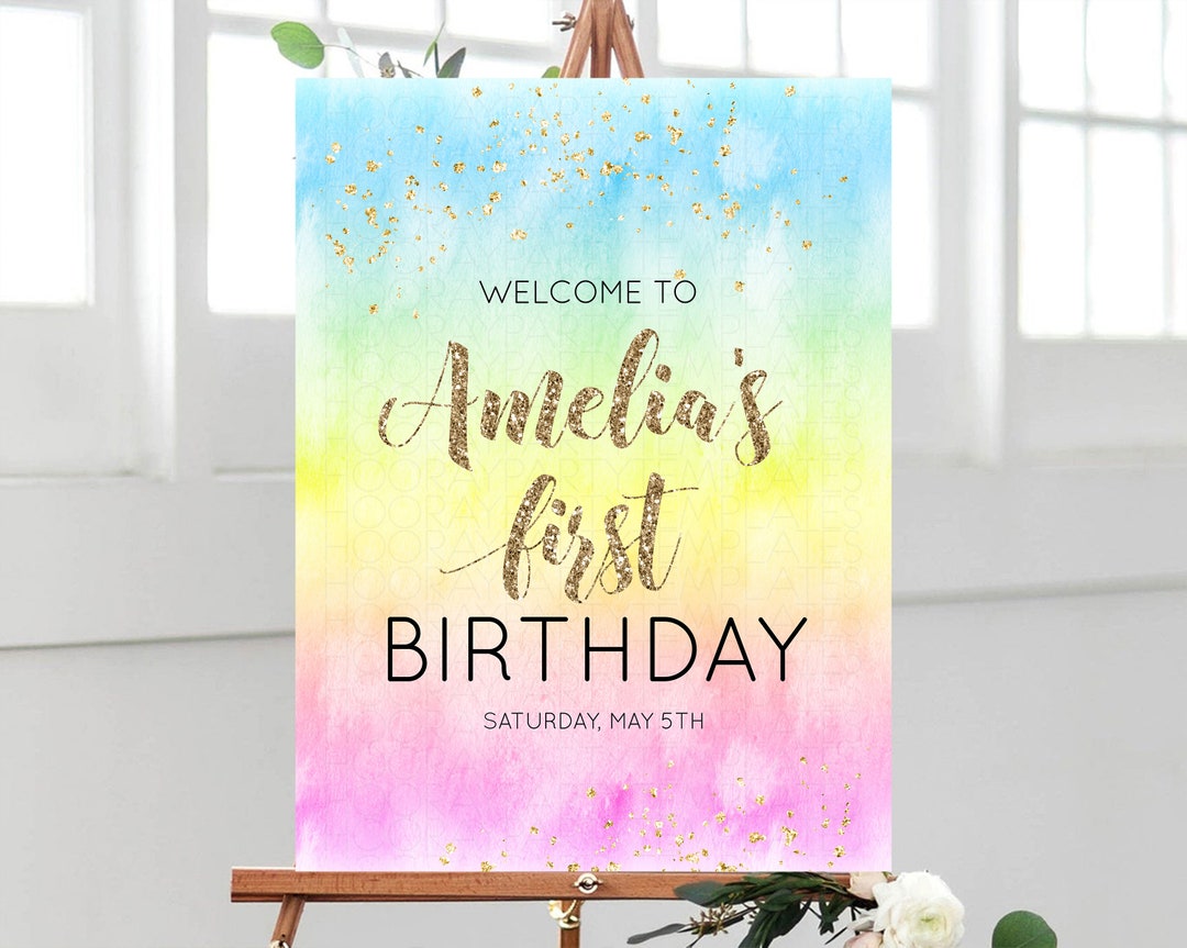 Pastel Sign Pastel Watercolor Board Splash Rainbow