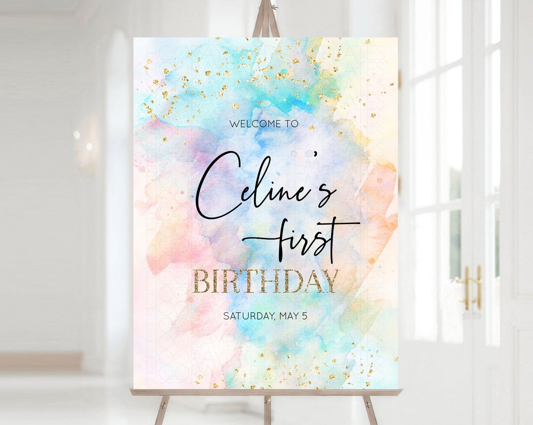 Pastel Sign Pastel Watercolor Board Splash Rainbow