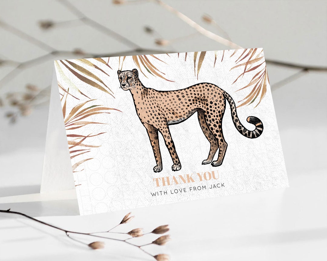 Cheetah Thank You Card Cheetah Thank You Cheetah Party Décor Safari ...