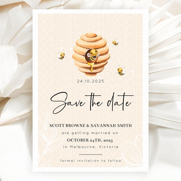 Bee Save The Date Bienenkorb Save The Date Bee-Day Save the Date Hummel Sweet Honey Hochzeit Taufe Taufe Geburtstag D10754