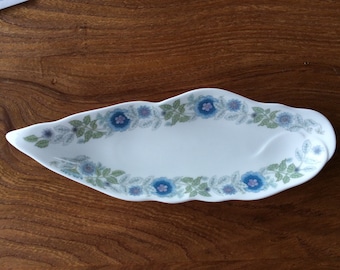 Wedgwood Clementine Leaf Trinket Tray: Vintage Porcelain Dish