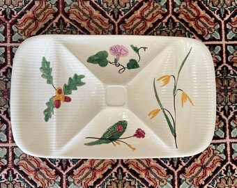Handpainted Ceramic Snack Tray: Shorter & Son Vintage Serving Tray