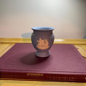 Wedgwood Jasperware Vase, Wedgwood Blue and White Vase with Neo-classical white bas relief