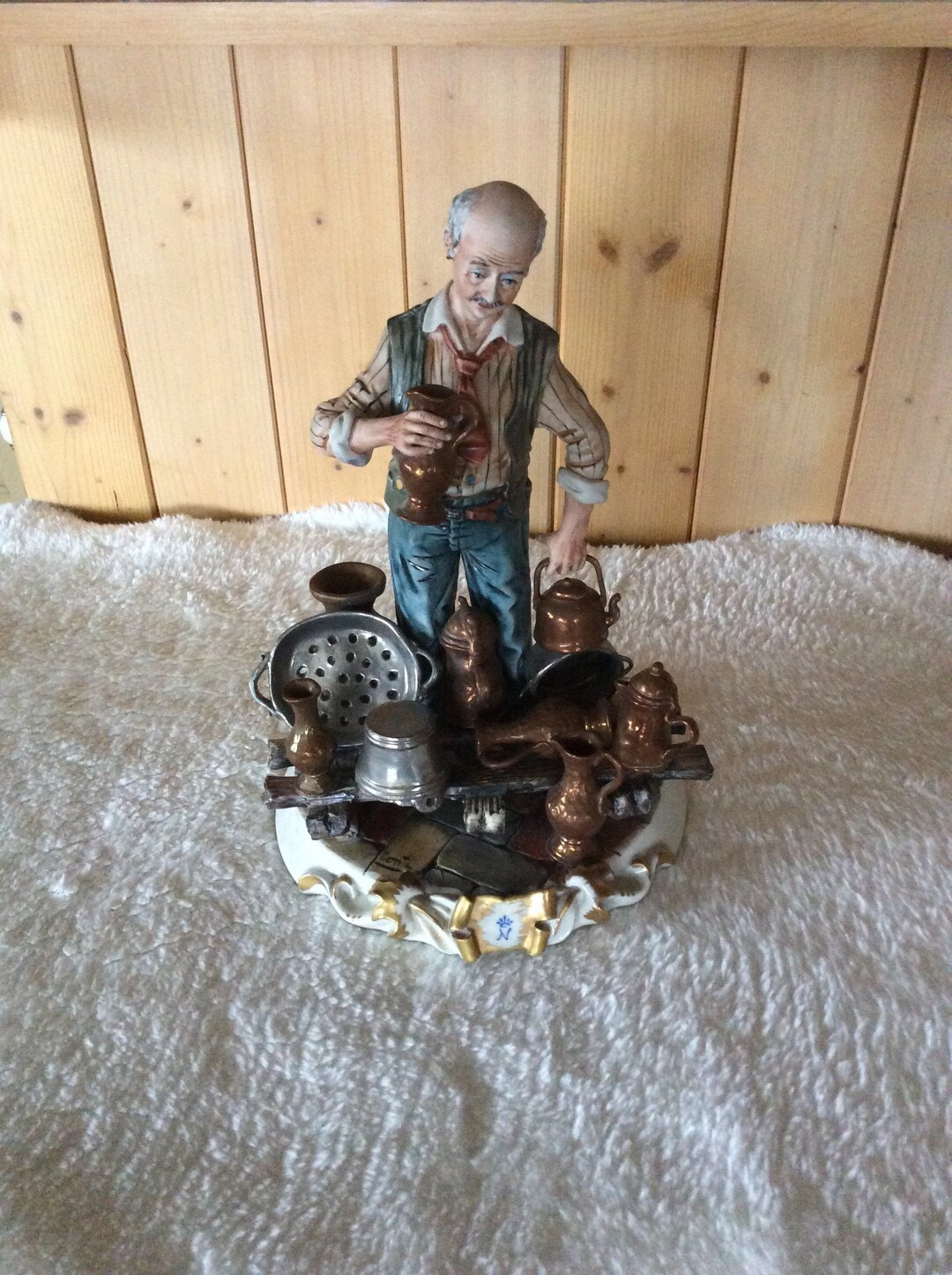 Capodimonte Figurine Tradesman Selling Tinware Figurine Etsy.de